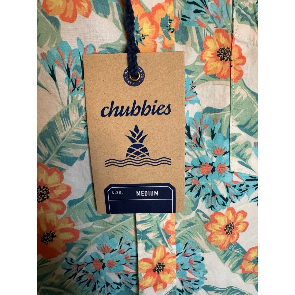 Chubbies NEW Men's The Flower Leader Friday Short Sleeve Shirt Medium Hawaiian - Picture 8 of 9